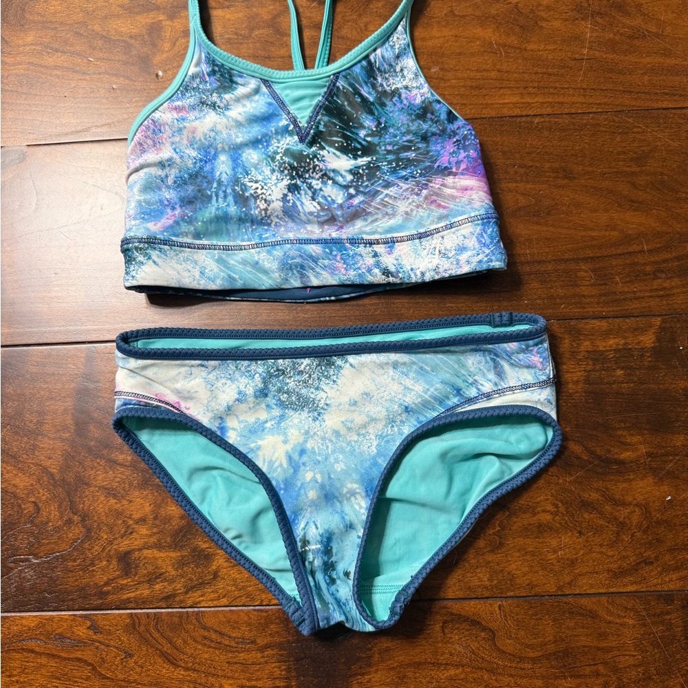 Ivivva reversible Blue and Purple Tie-Dye Bikini Set